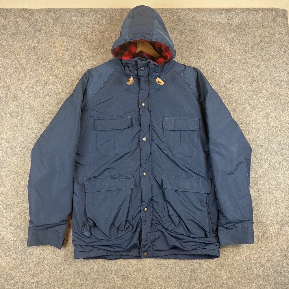 Vintage LL Bean Baxter State Parka Jacket Mens Medium Wool Lined Buffalo Plaid